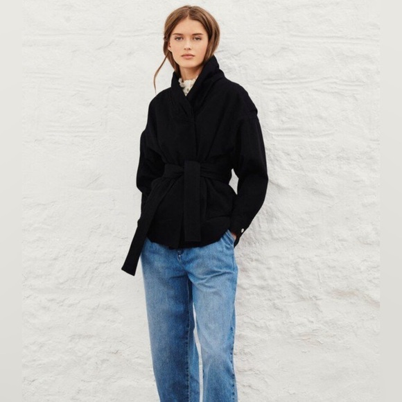 ba&sh Belted 100% Cotton Lost Jacket Size M - Picture 3 of 16